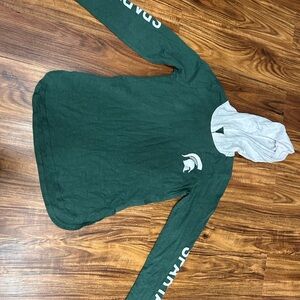 Spartan Green Long Sleeve Hooded Shirt